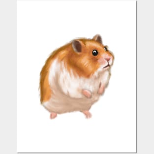 Cute Hamster Drawing Posters and Art